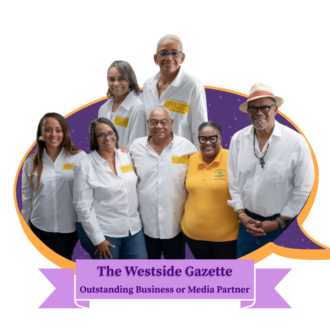 Photo of staff from The Westside Gazette, winner of the Outstanding Business or Media Partner Award